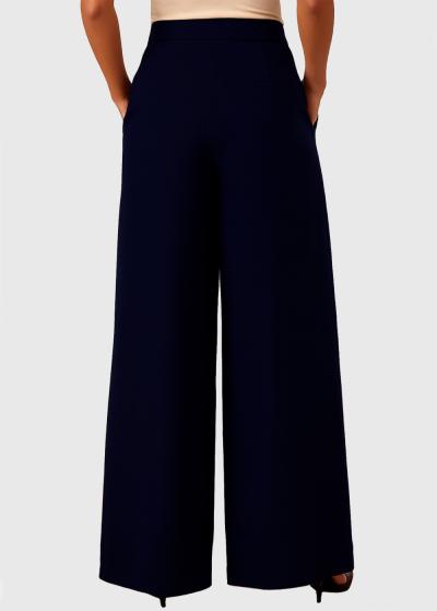 Jes dark blue wide leg pants - back