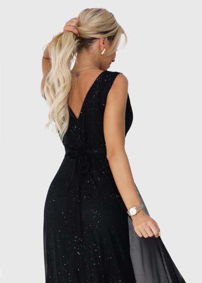 Jane black long evening dress  - back