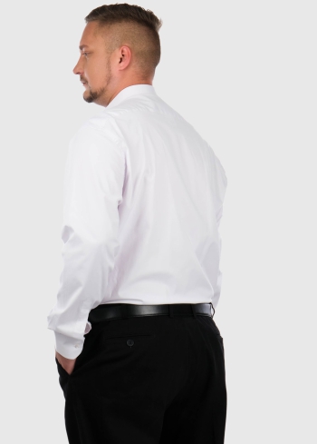 Regular Fit Plus Size white men's shirt - back