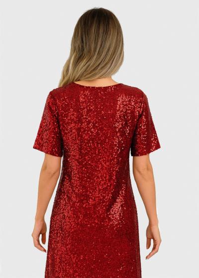 Josephine bordo evening dress with sequins - back