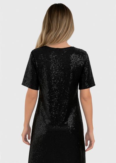 Josephine black evening dress with sequins - back