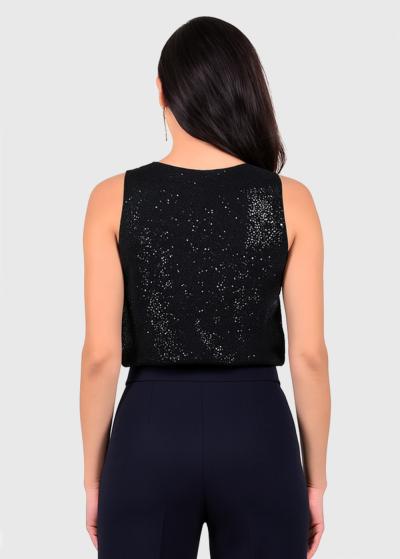 Jocelyn black top with sequins - back