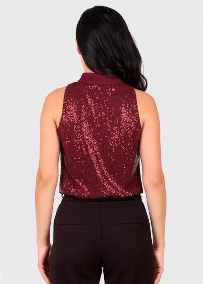Josie bordo top with sequins - back