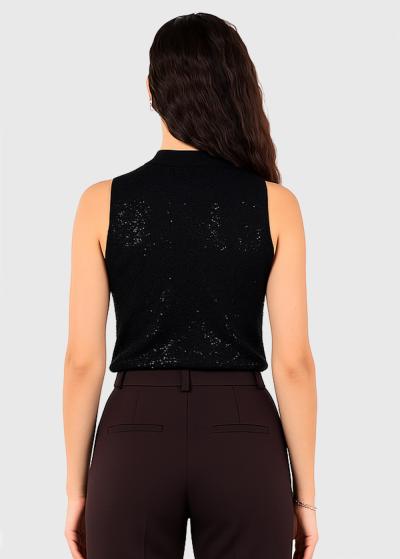 Josie black top with sequins - back