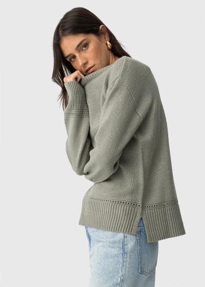 Green womens sweater - back