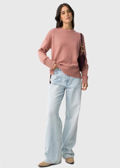 Pink womens sweater - back