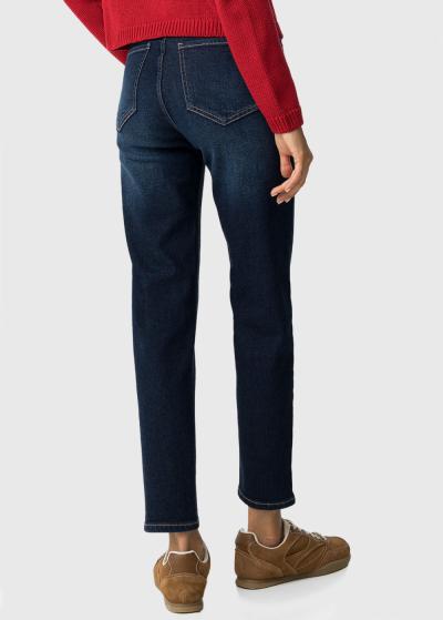 Mom Fit dark blue womens jeans - back