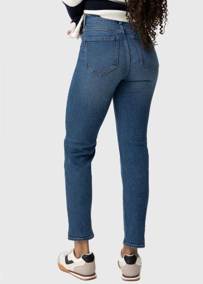 Mom Fit blue womens high-rise jeans - back