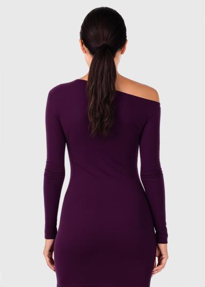 Flora purple short bodycon evening dress - back