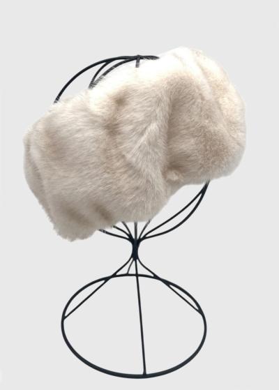 Kate white faux fur headband  - back