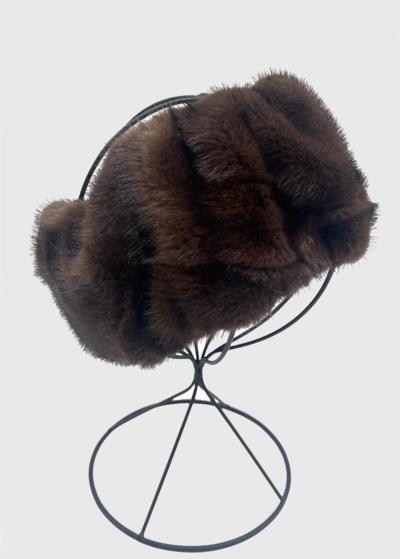 Kate brown faux fur headband  - back