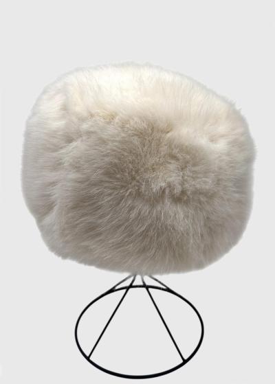 Kim white faux fur hat - back
