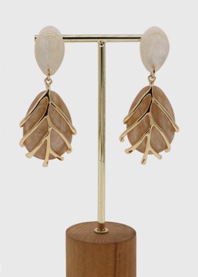 Lil beige women's earrings - back