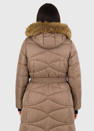 Lorraine light brown long jacket - back