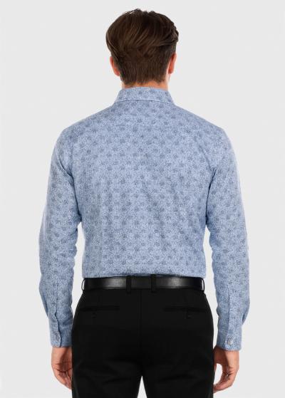 Leontis light blue printed shirt  - back