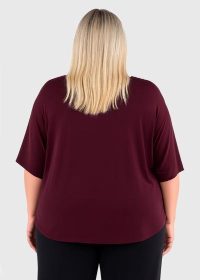 Janine bordo oversized blouse - back