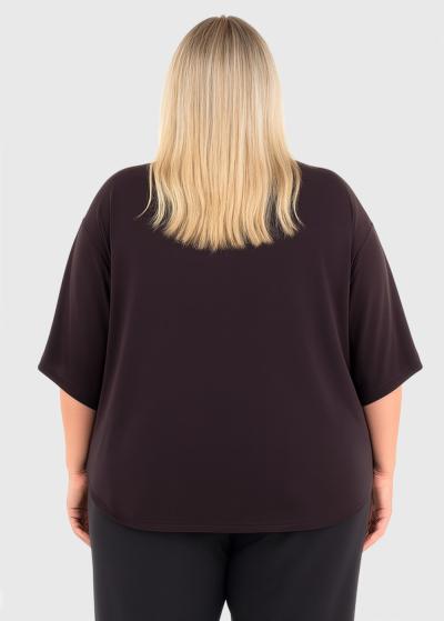 Janine brown oversized blouse - back
