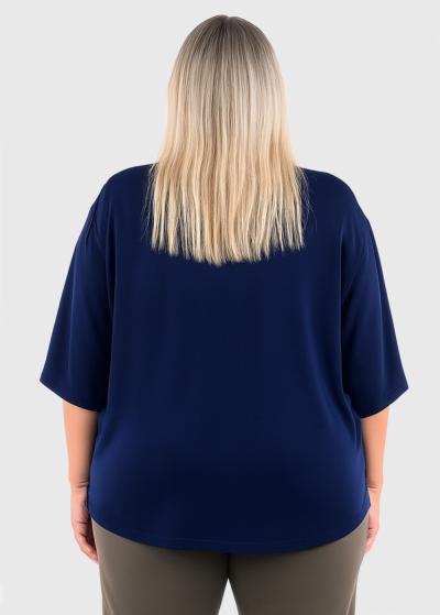 Janine dark blue oversized blouse - back