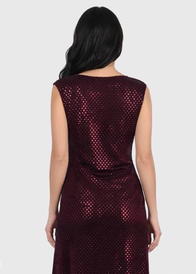 Maddie red evening dress with rhinestones - back