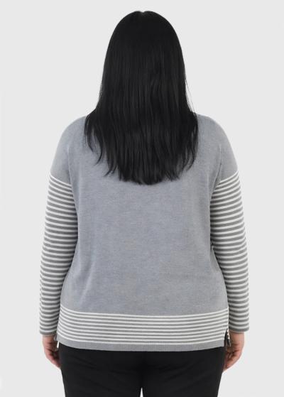 Maddy grey women's sweater - back