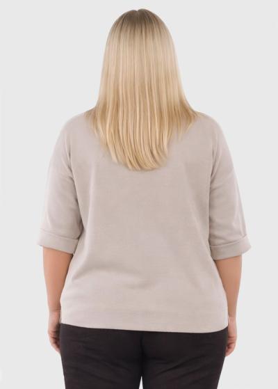 Maggie beige three quarter sleeve sweater - back