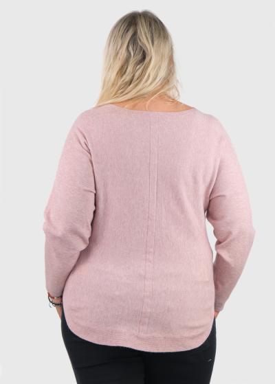 Keren pink sweater with pockets - back