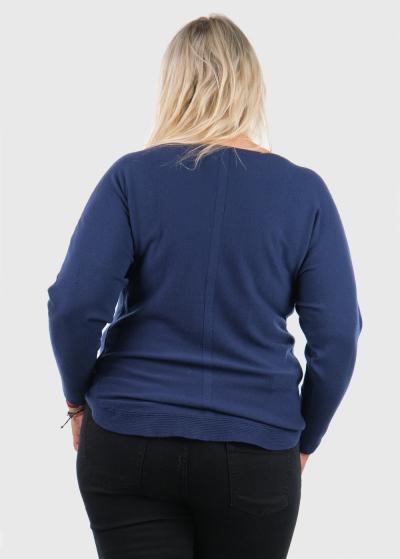 Keren dark blue sweater with pockets - back