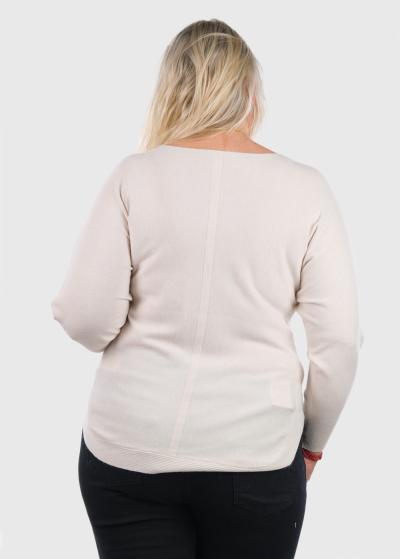 Keren white sweater with pockets - back