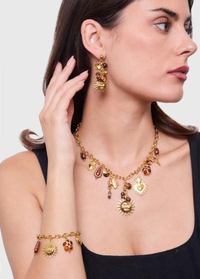 Marie gold-colored necklace  - back