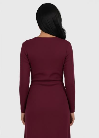 Michelle bordo long sleeve evening dress - back