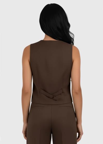 Ray brown women's vest - back
