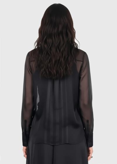 Looney black long sleeve blouse - back