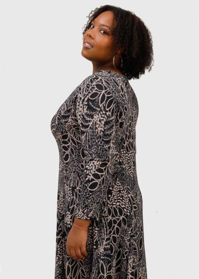 Tasha Plus Size dress with print - back