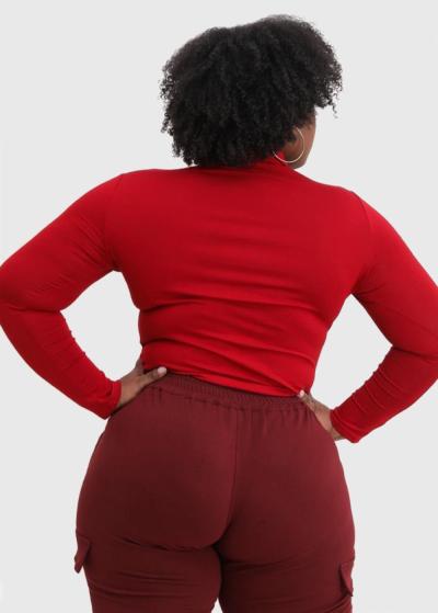 Nicole Plus Size bordo turtleneck - back