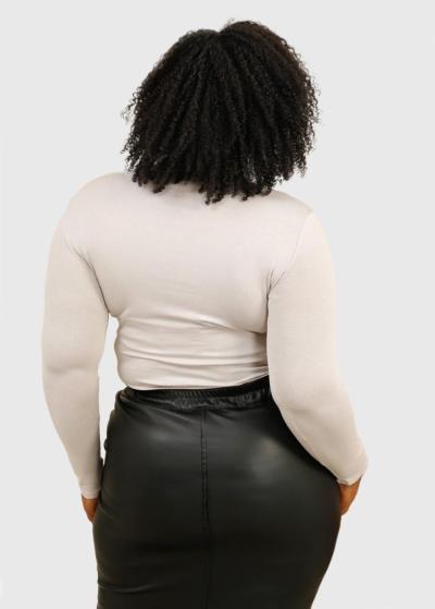 Nicole Plus Size light grey turtleneck - back