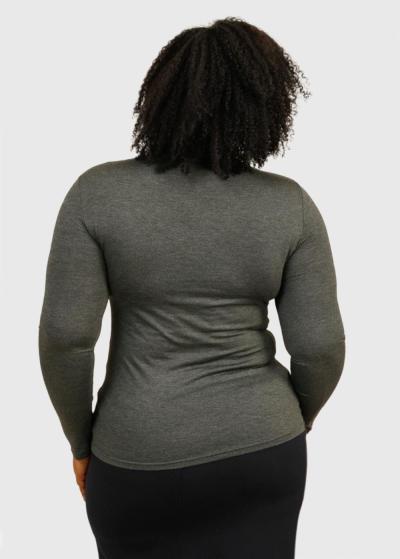 Nicole Plus Size dark grey turtleneck - back