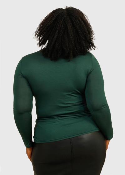 Nicole Plus Size green turtleneck - back