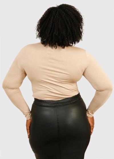 Nicole Plus Size beige turtleneck - back