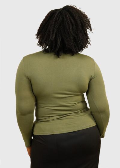 Nicole Plus Size khaki turtleneck - back