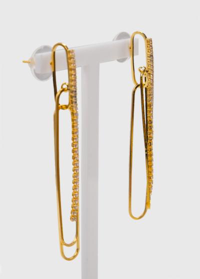 Olli gold-colored earrings - back