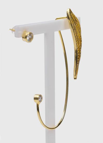 Ophi gold-colored earrings - back