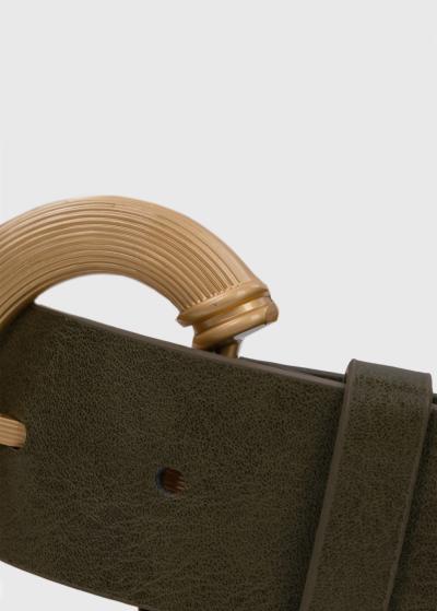 Piper dark green women's belt - back