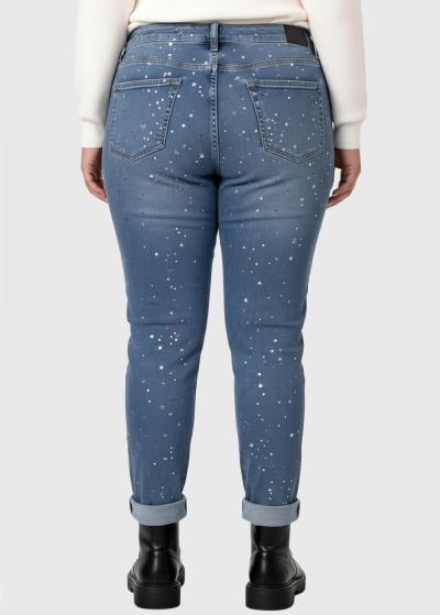 Scar Plus Size blue jeans with sequins - back