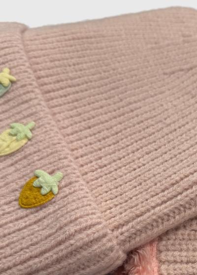 Hadley pink infinity scarf and hat - back