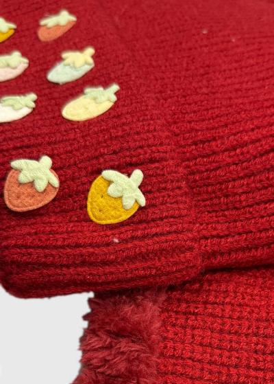 Hadley red infinity scarf and hat - back