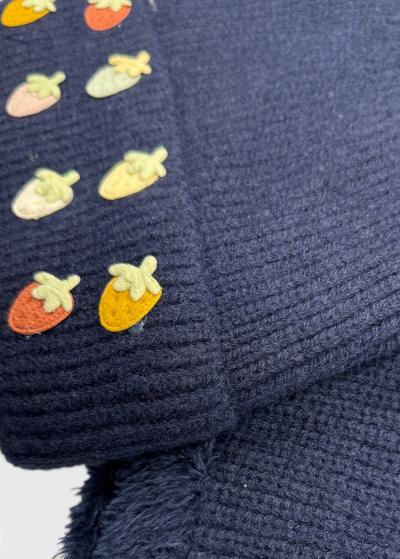 Hadley dark blue infinity scarf and hat - back