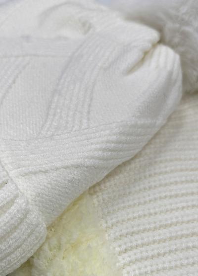 Evie balta scarf and pom pom hat - back