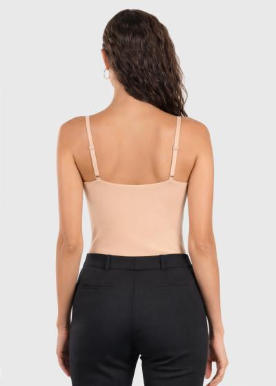 Grace beige cami strap top - back
