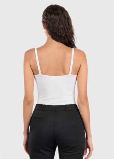 Grace white cami strap top - back