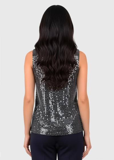 Jocelyn sudraba top with sequins - back